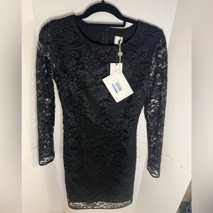 NWT Iris & ink Italian Elegant Black Lace Dress Coctail Party Classic sz 10